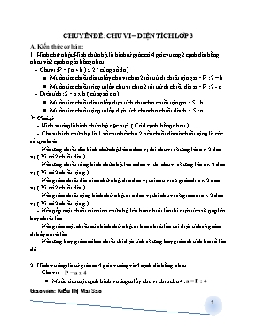 Chuyên đề Chu vi, diện tích Toán lớp 3 - Kiều Thị Mai Sao